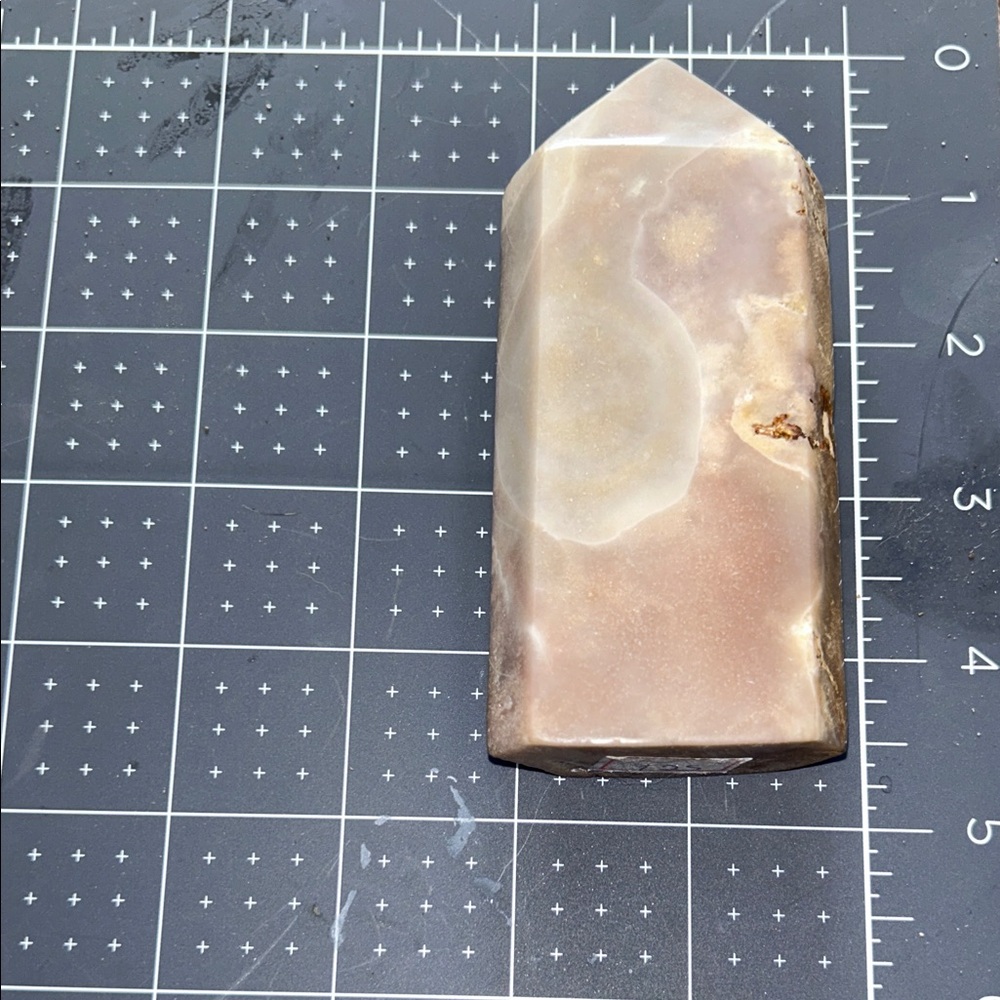 Polished Pink and Cream Amethyst Agate Point